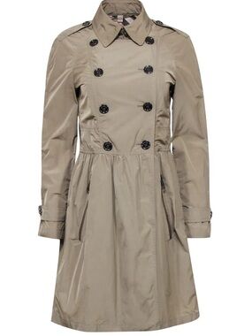 Burberry Brit Nova Check Trench Ruched Coat Raincoat Size 6 US Women’s Jacket